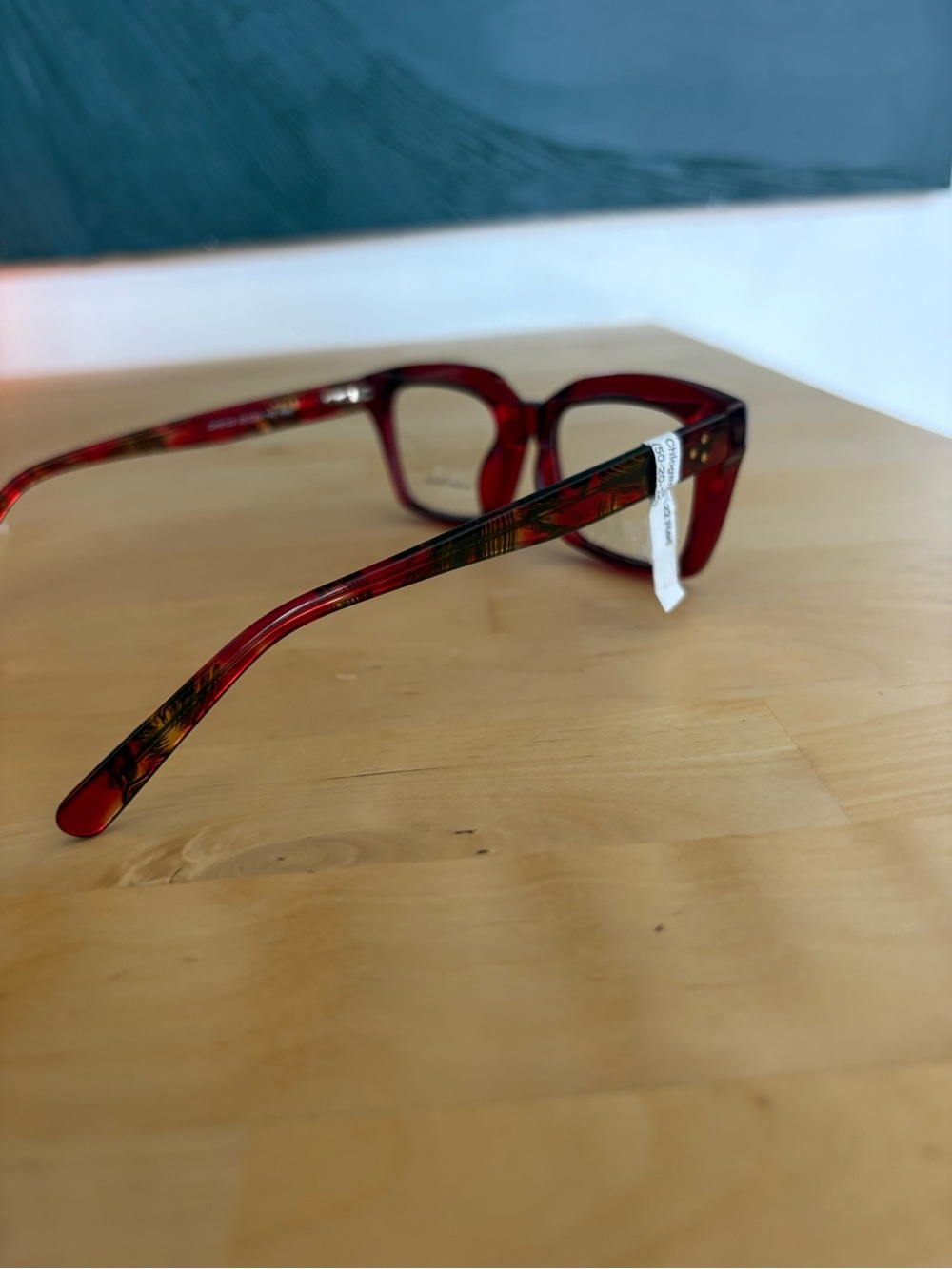 Chlogan Eyewear Red CH9122 Oversized Bold Square Eyeglass Frames 50-20-145 NWT - Picture 14 of 15
